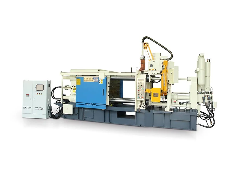 Representative mid range cold chamber die casting machine for the DC550T size range