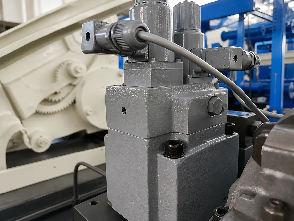DC238T dual-proportional hydraulic control valve and connector close-up without Chinese labels