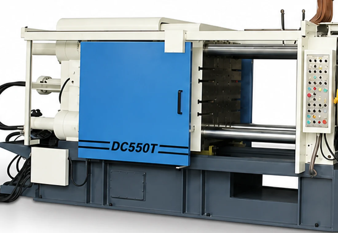 Cold chamber machine die access area relevant to housing die fit and service review