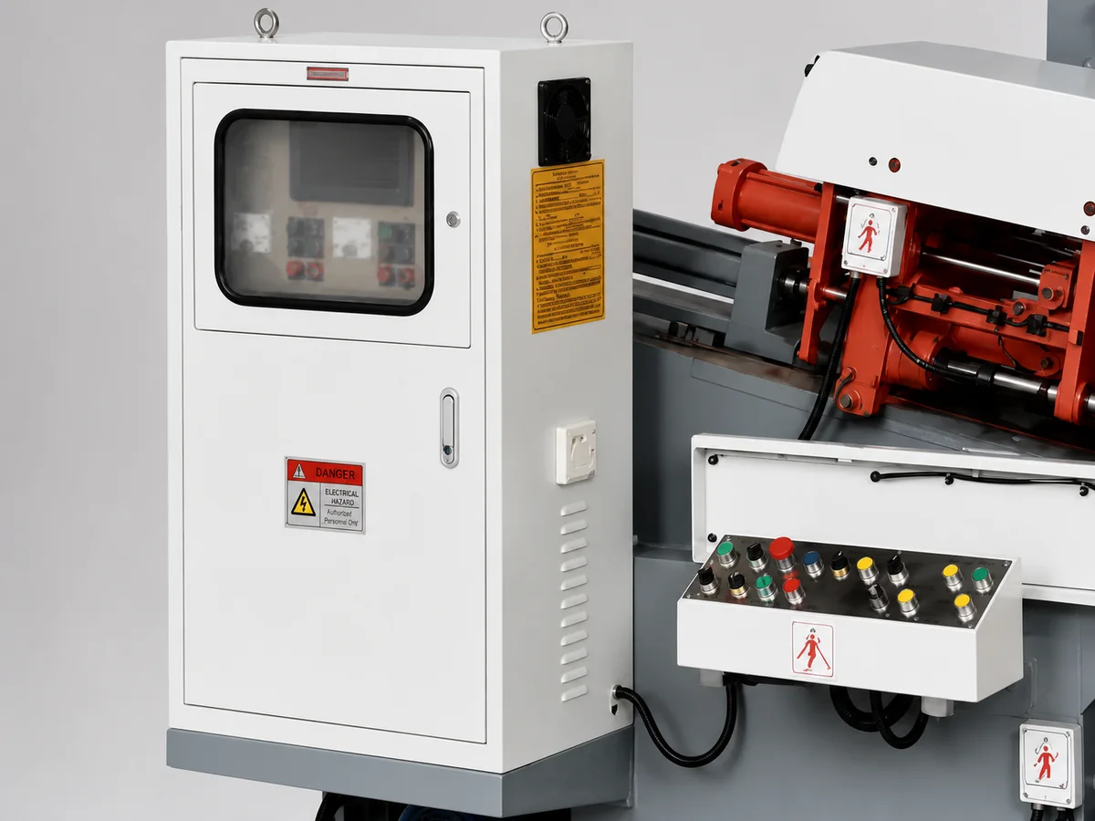 DM50T electrical cabinet and local operator control panel reference close-up