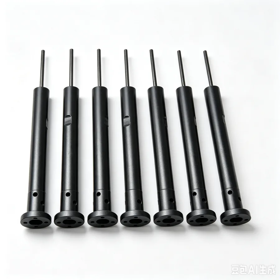 Cold chamber die casting plunger rods with threaded ends and mounting flanges