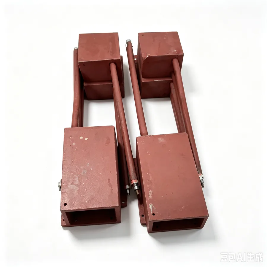 Rectangular hot chamber heating blocks with inserted heater rods