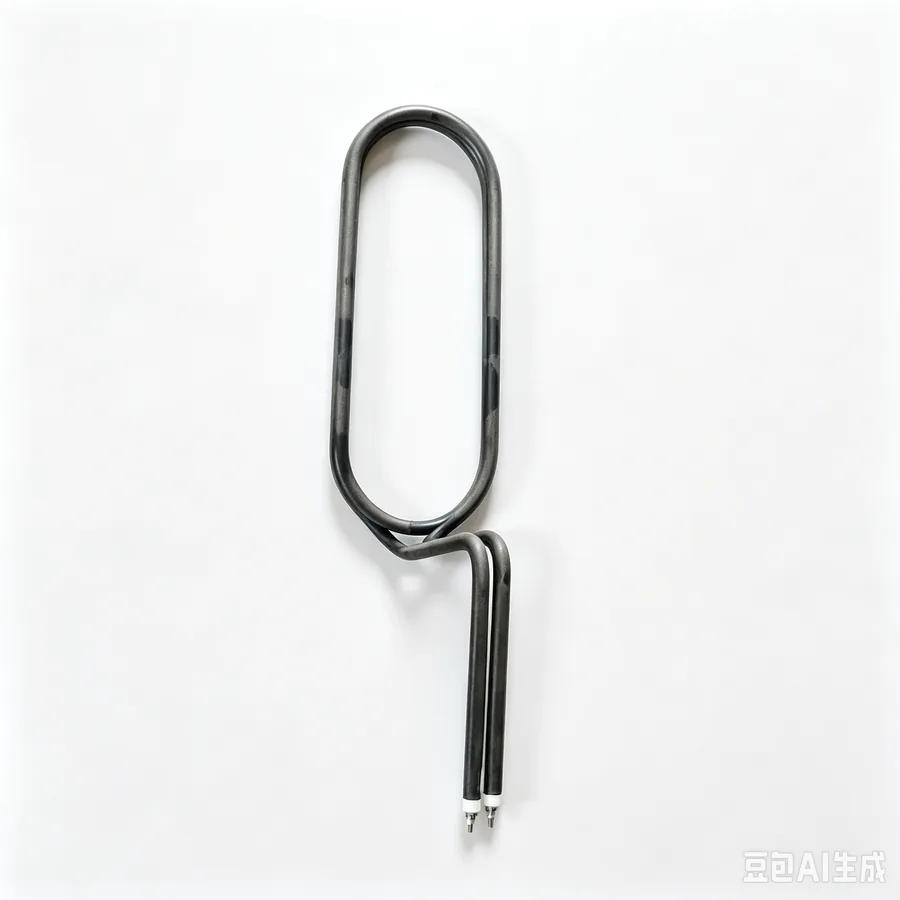 Single-loop formed electric heating element for hot chamber equipment